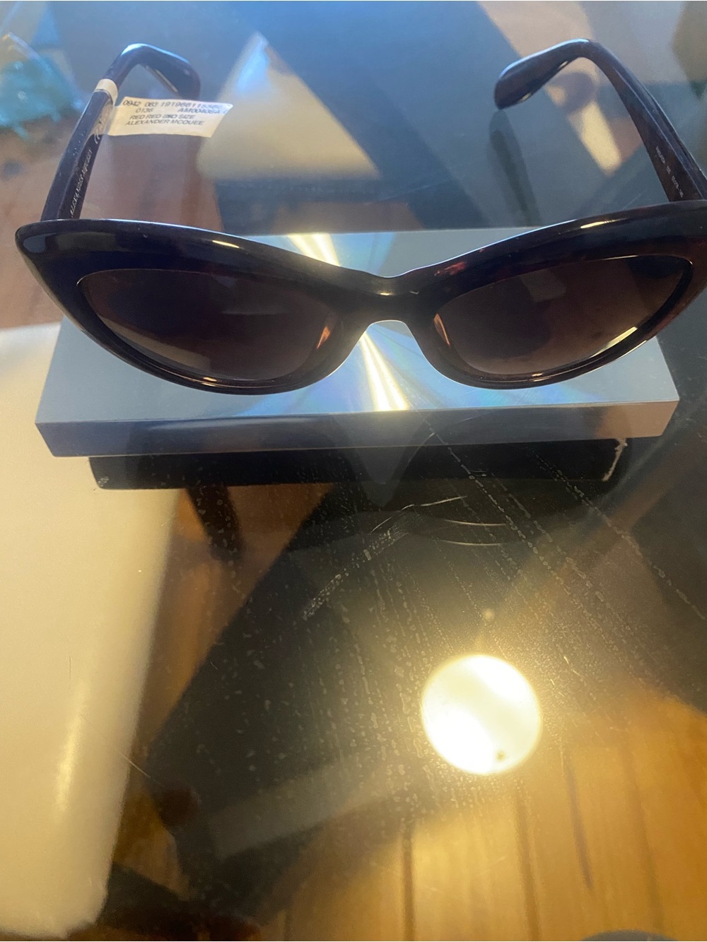 Alexander McQueen Dark Tortoiseshell Cat-Eye Sunglasses with Gradient Lenses